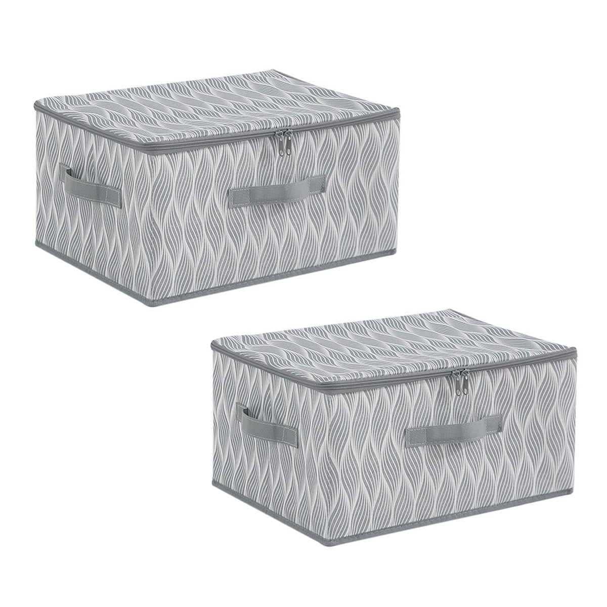 Foldable Clothes Organizer Box | Durable Non-Woven Storage with Zipper & Handle