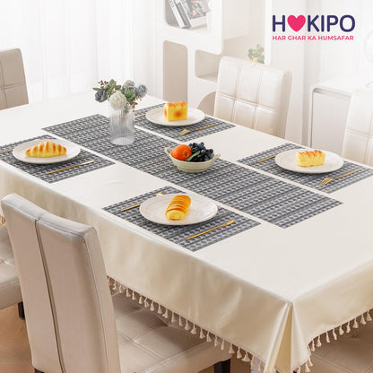 RhombusEcho Washable PVC Mats for Dining Table - Glacier Grey