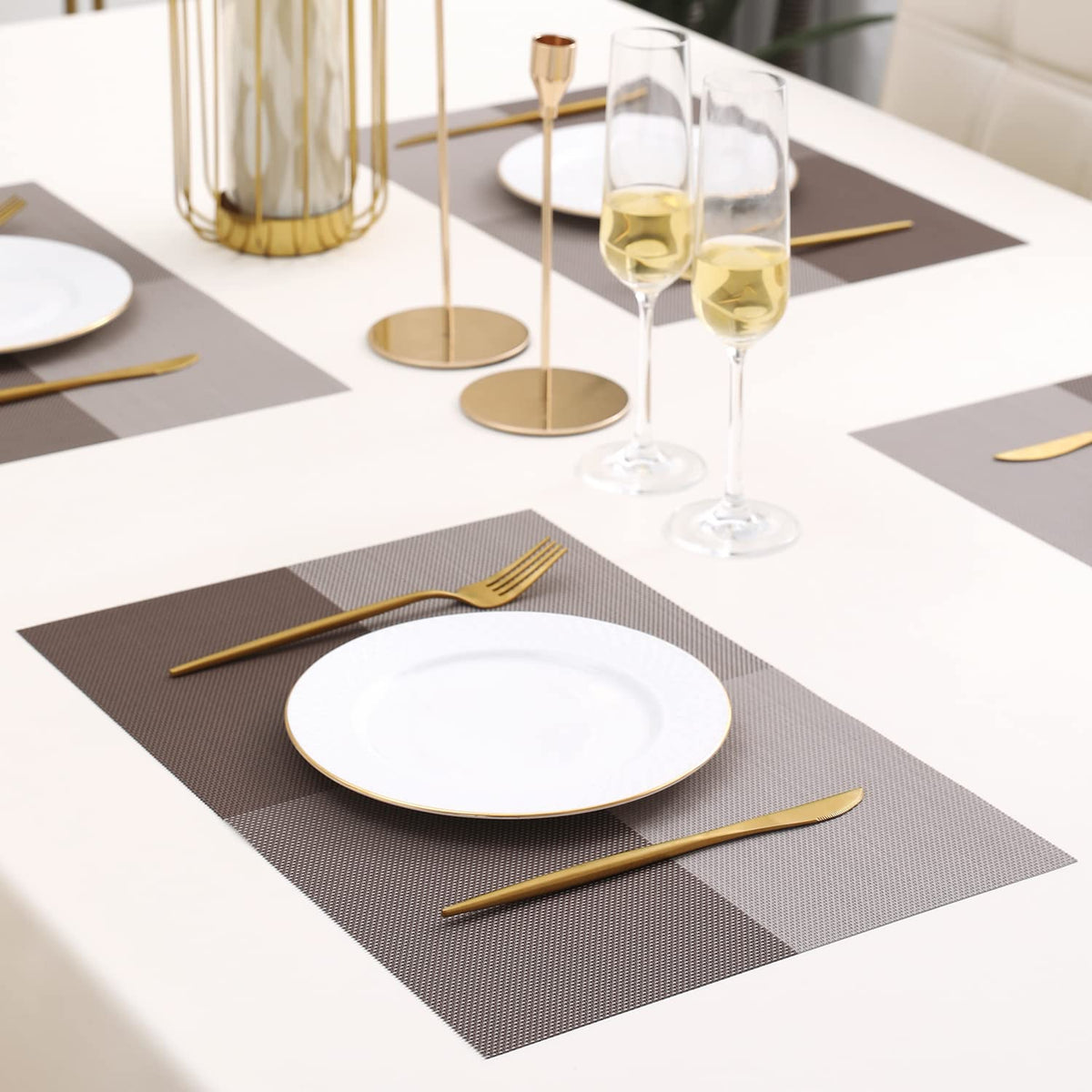 PVC Dining Table Mats, Brown