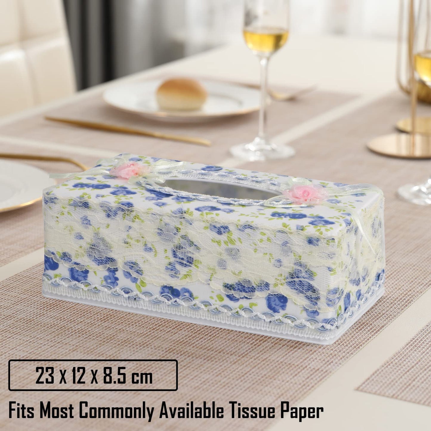 Plastic Tissue Paper Box Holder, Blue