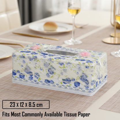 Plastic Tissue Paper Box Holder, Blue