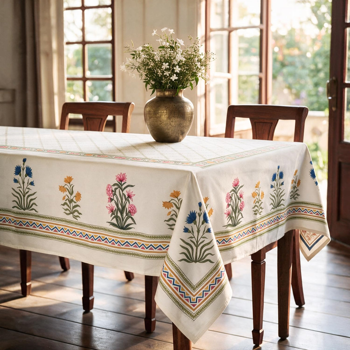 HOKIPO Rectangular 6 Seater Table Cloth, Off White - image 7