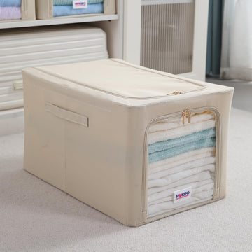 600D Oxford Fabric Wardrobe Organizer for Storage - Beige
