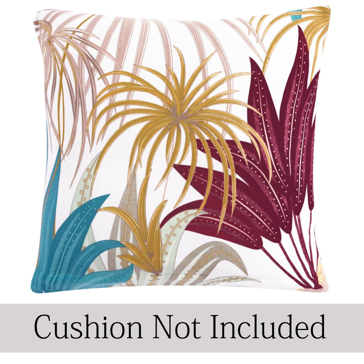 Fancy Cane Beige Ferns Printed zippered cushion cover online