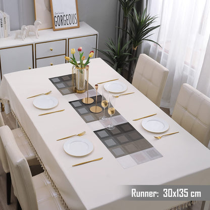 PVC Table Runner Dinner and Coffee Table, 30x135 cm, Gradient Brown