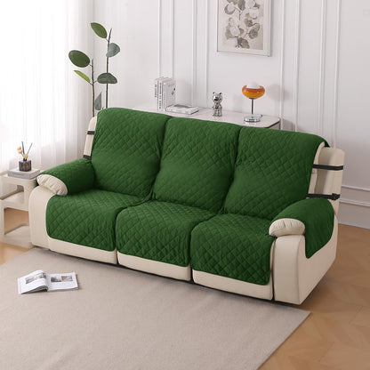 UrbanQuilt Recliner Sofa Slipcover Mat with Dual Belt for 1/2/3 Seater - Forest Green