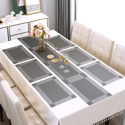 PVC Dining Table Mats, Dark Grey