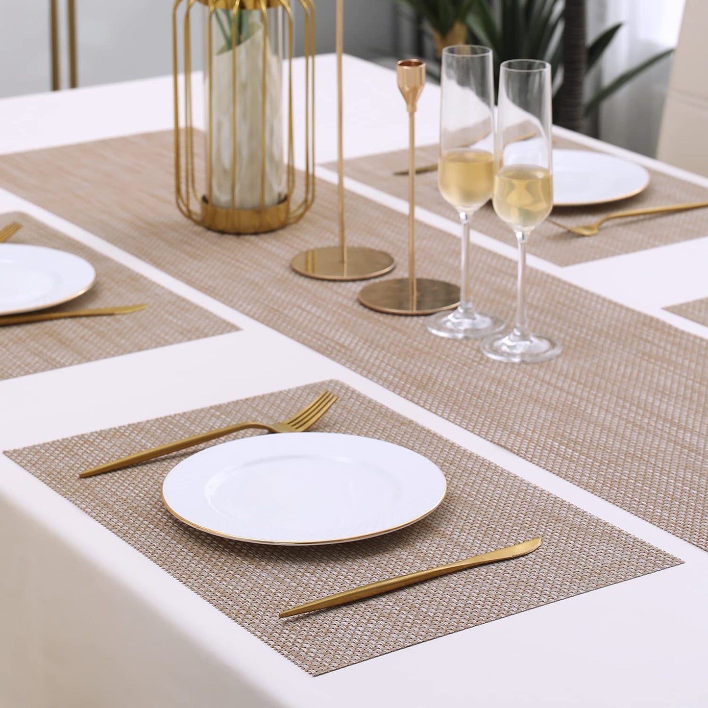 PVC Dining Table Mats, Beige