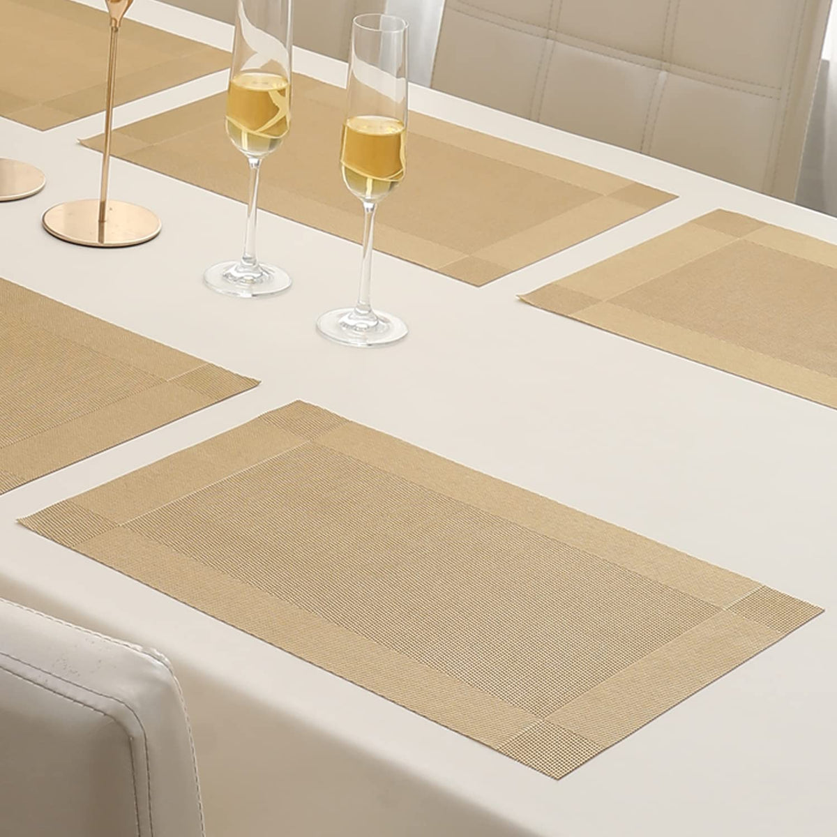 PVC Dining Table Mats, Gold