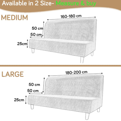 Elira Series Stretchable Elastic Armless Sofa Cover – 140 GSM, Futon Slipcover, Easy Fit, Feather Brown Floral