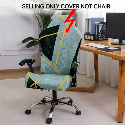Gaming Chair Seat Cover Elastic Computer Rotating Chair, Multicolor Abstract Geometry