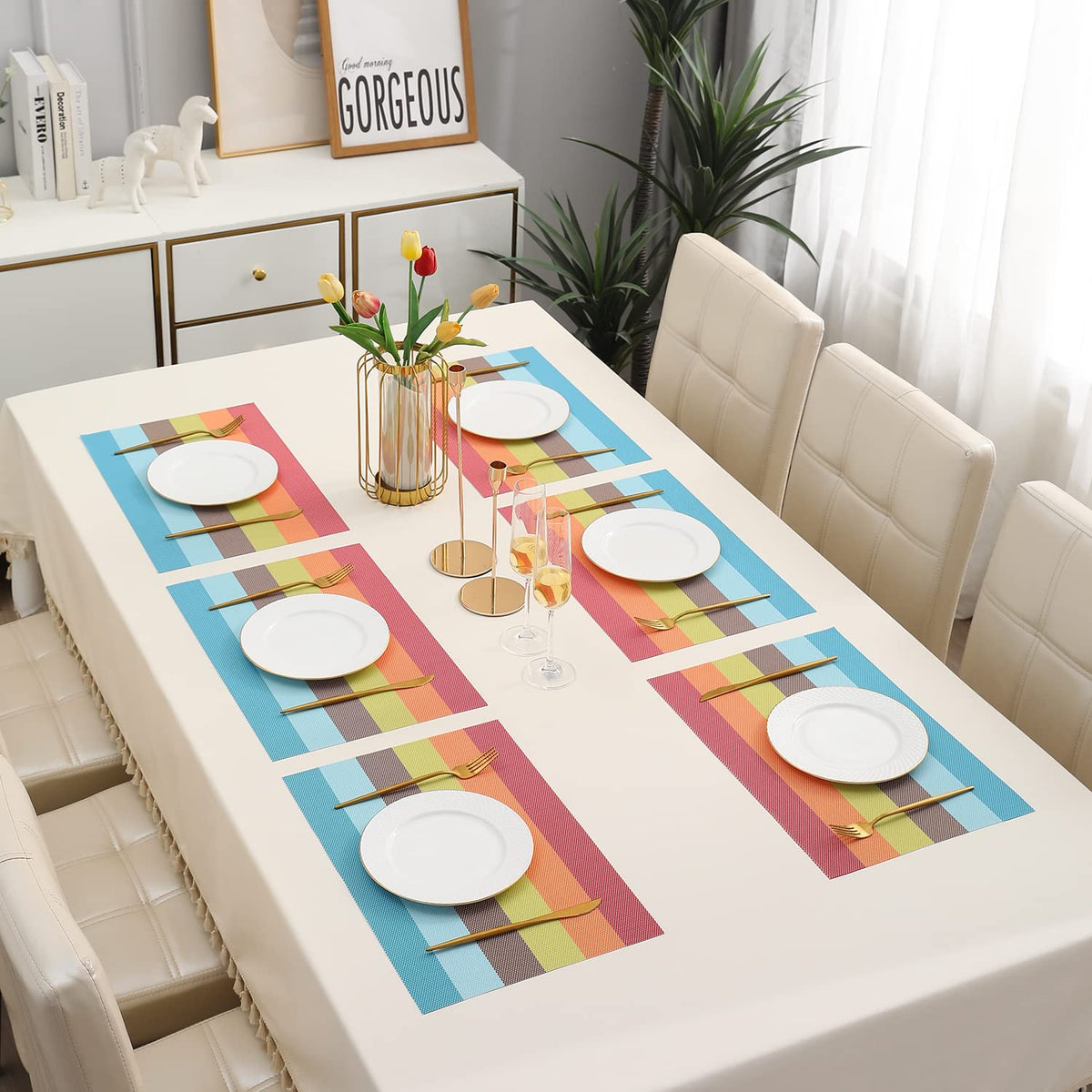 PVC Dining Table Mats, Multicolour