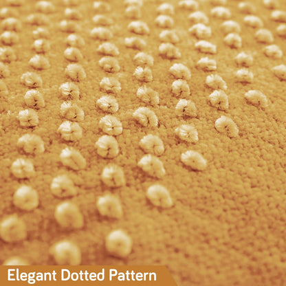 Handloom Made Thick Poly Velvet Reversible Sofa Mat for 1/2/3 Seater, Buff Cream