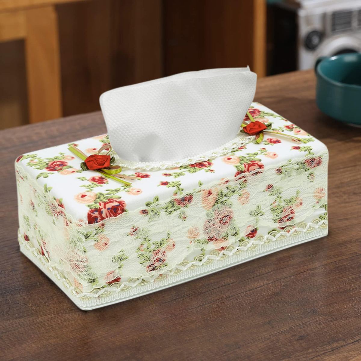 Plastic Tissue Box Holder, Green