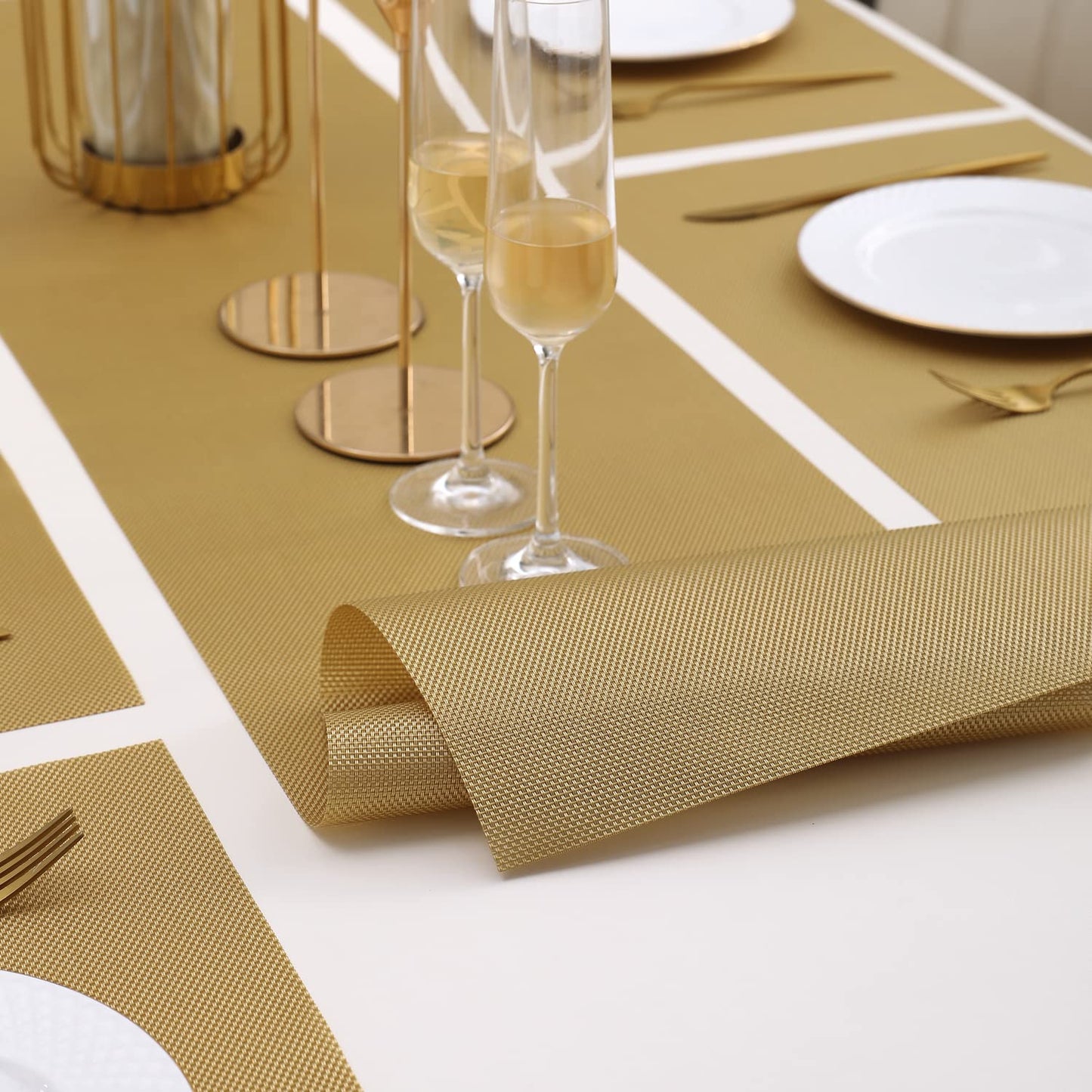 PVC Dining Table Mats, Golden