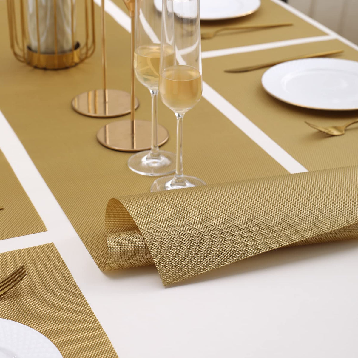 PVC Dining Table Mats, Golden
