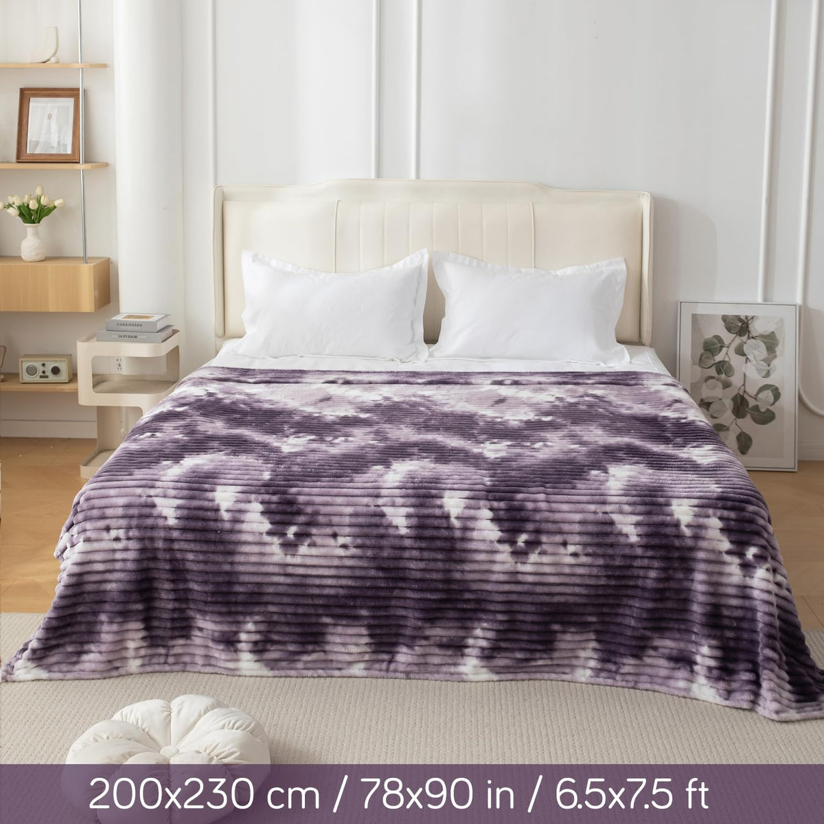 Purple Colour Gradient AC blanket queen size 200x230 cm double bed soft fleece blanket | HOKIPO