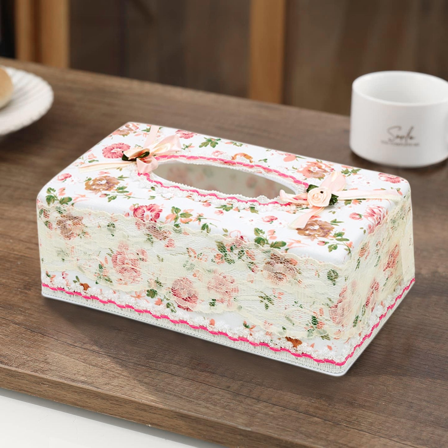 Plastic Tissue Paper Box Holder, Pink