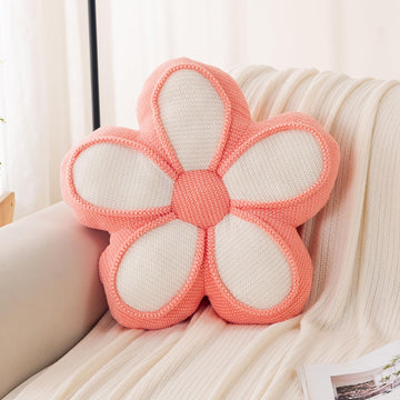 HOKIPO Daisy Petal Flower Cushion for Sofa & Bed, 47 cm, Pink
