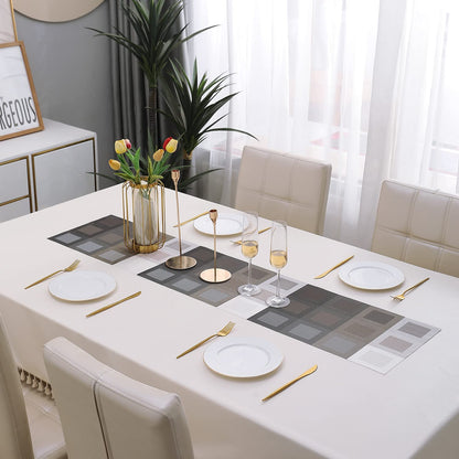 PVC Table Runner Dinner and Coffee Table, 30x135 cm, Gradient Brown