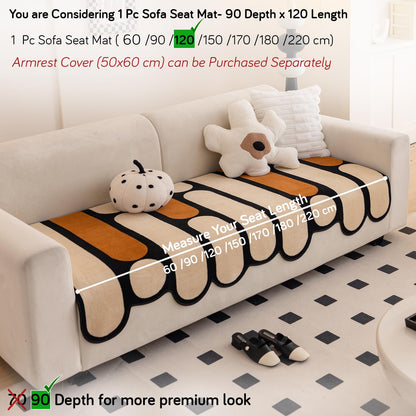 Moderna Curves All Season Sofa Cover Mat, Oyster Beige
