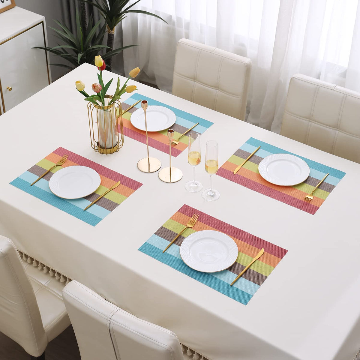 PVC Dining Table Mats, Multicolour
