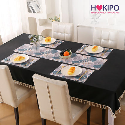 Artistic Flora PVC Washable Mats for Dining Table - Monstera Leaves