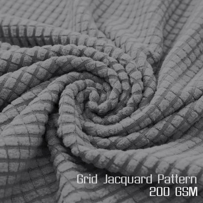200 GSM Jacquard Set of 1/2/4/6 Dining Chair Cover, Light Grey