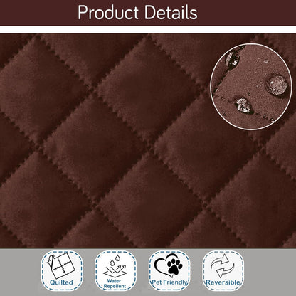 HOKIPO Quilted Reversible One Piece L Shape 4/5/6 Seater Sofa Cover Mat, Brown