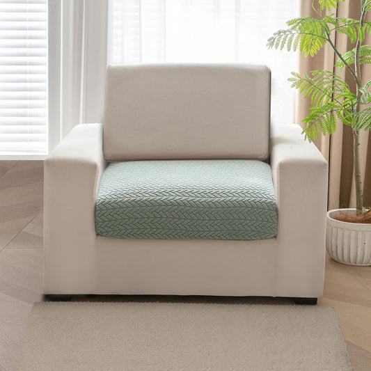 Stretchable Thick Jacquard Textured Seat Couch Cushion Cover for 1/2/3 Seaters, Green