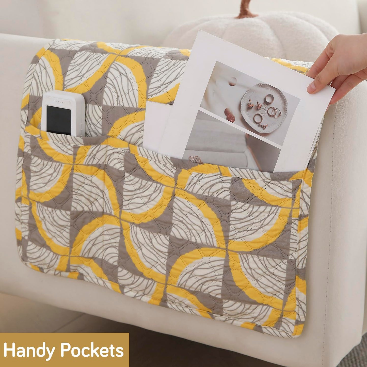 Polyester Printed Quilted Sofa Cover Mats, Windmill Cyber Yellow