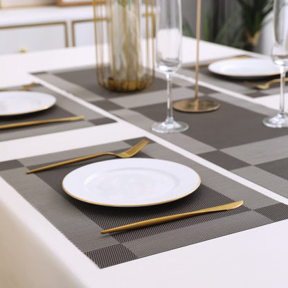 PVC Dining Table Mats, Dark Grey