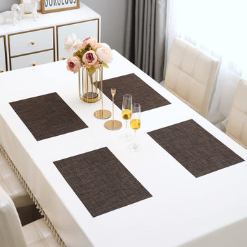 PVC Dining Table Mats, Dark Brown