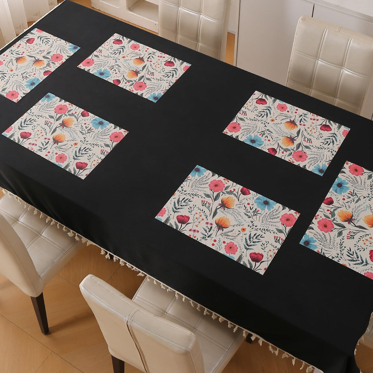 Artistic Flora PVC Washable Mats for Dining Table - Cosmos