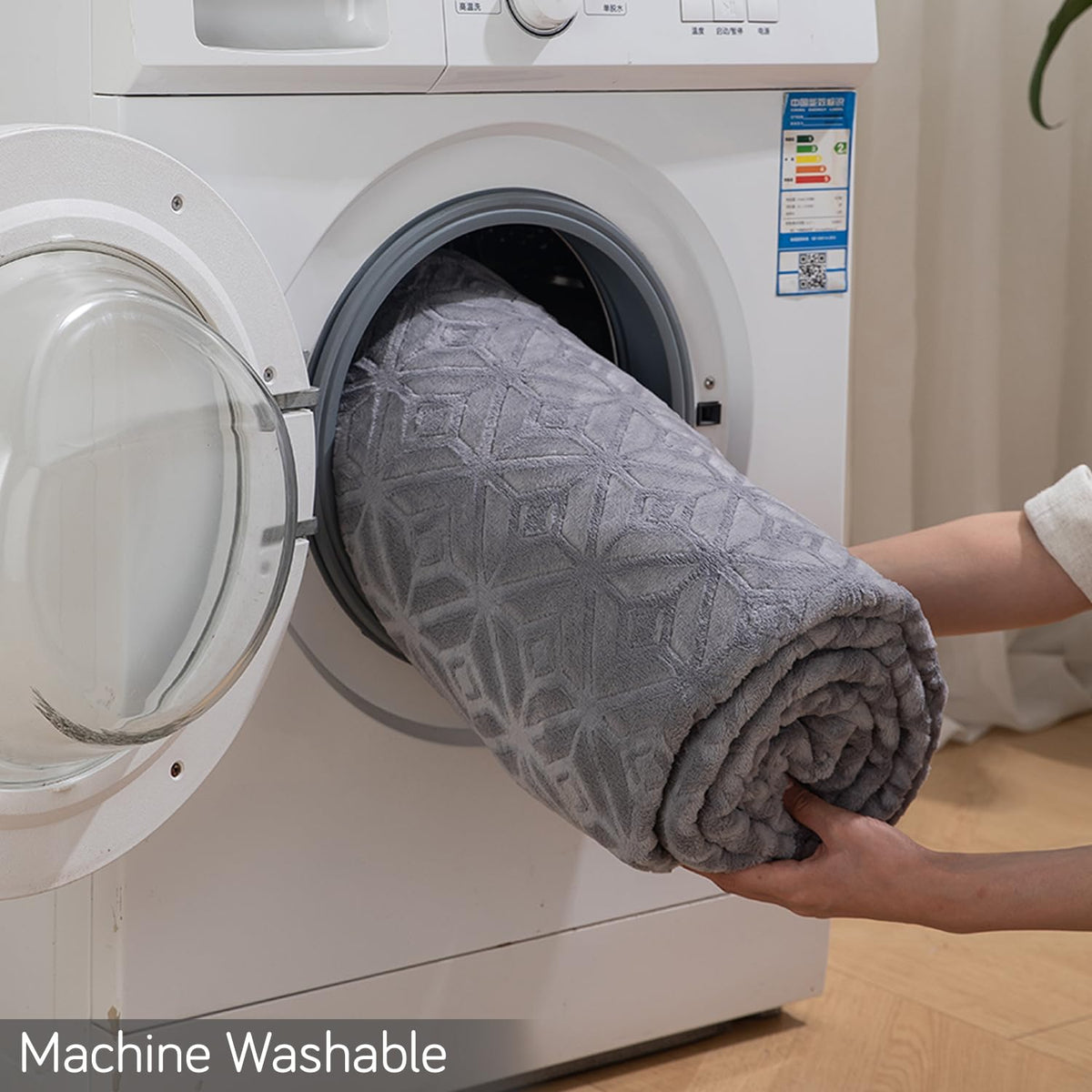 Buy Grey colour machine washable AC blanket soft fleece | HOKIPO