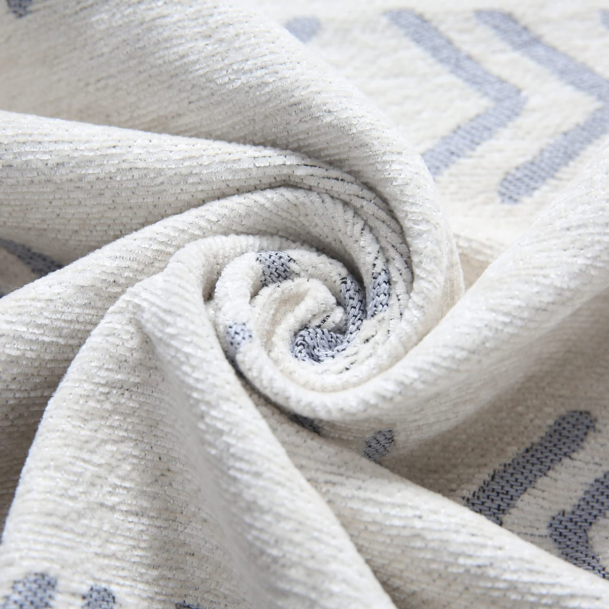 Thick, Soft and Pet Friendly Chenille Sofa Cover Throw, Off-White Aztec
