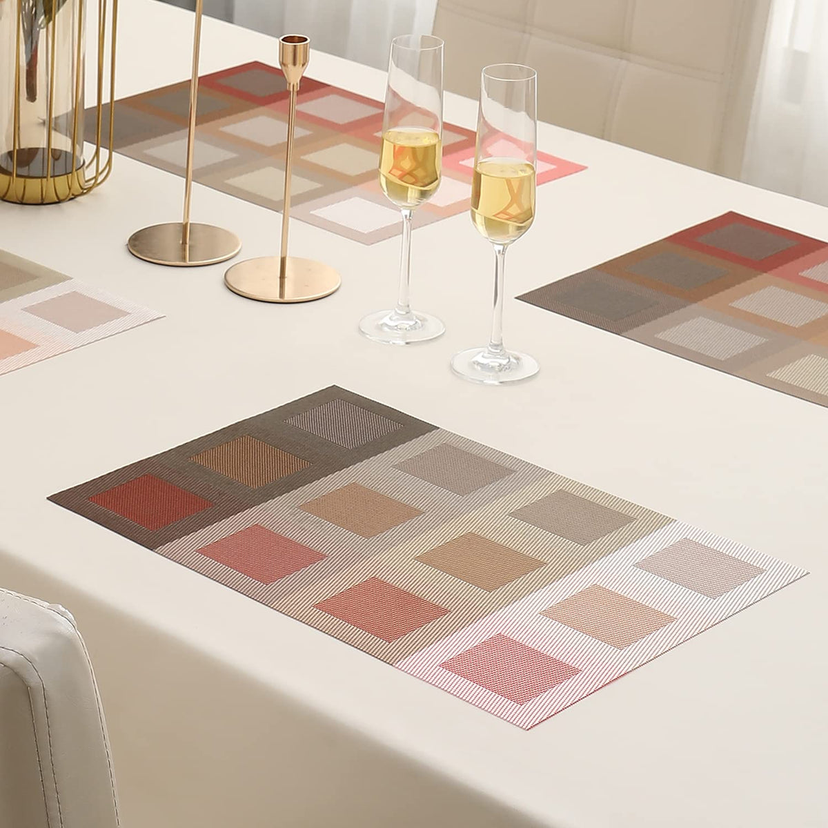 PVC Dining Table Mats, Gradient Red