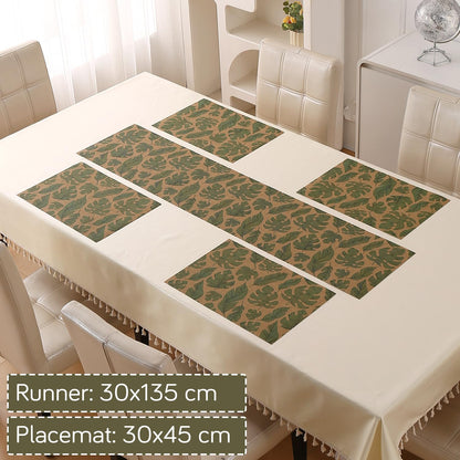 Botanical Tropic PVC Mats for Dining Table - Cana Lily Leaves