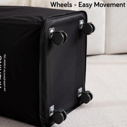 Laundry Basket Bag with Wheels Hamper, Black