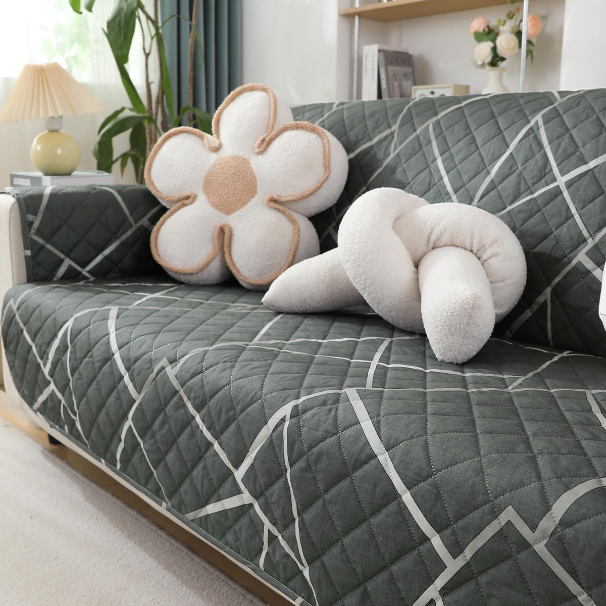 Stylish Quilted Waterproof Sofa Mat | Hokipo