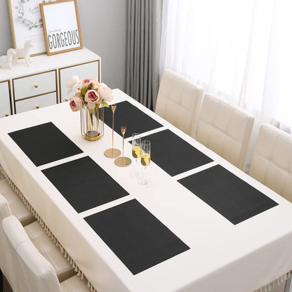 PVC Dining Table Mats, Jet Black