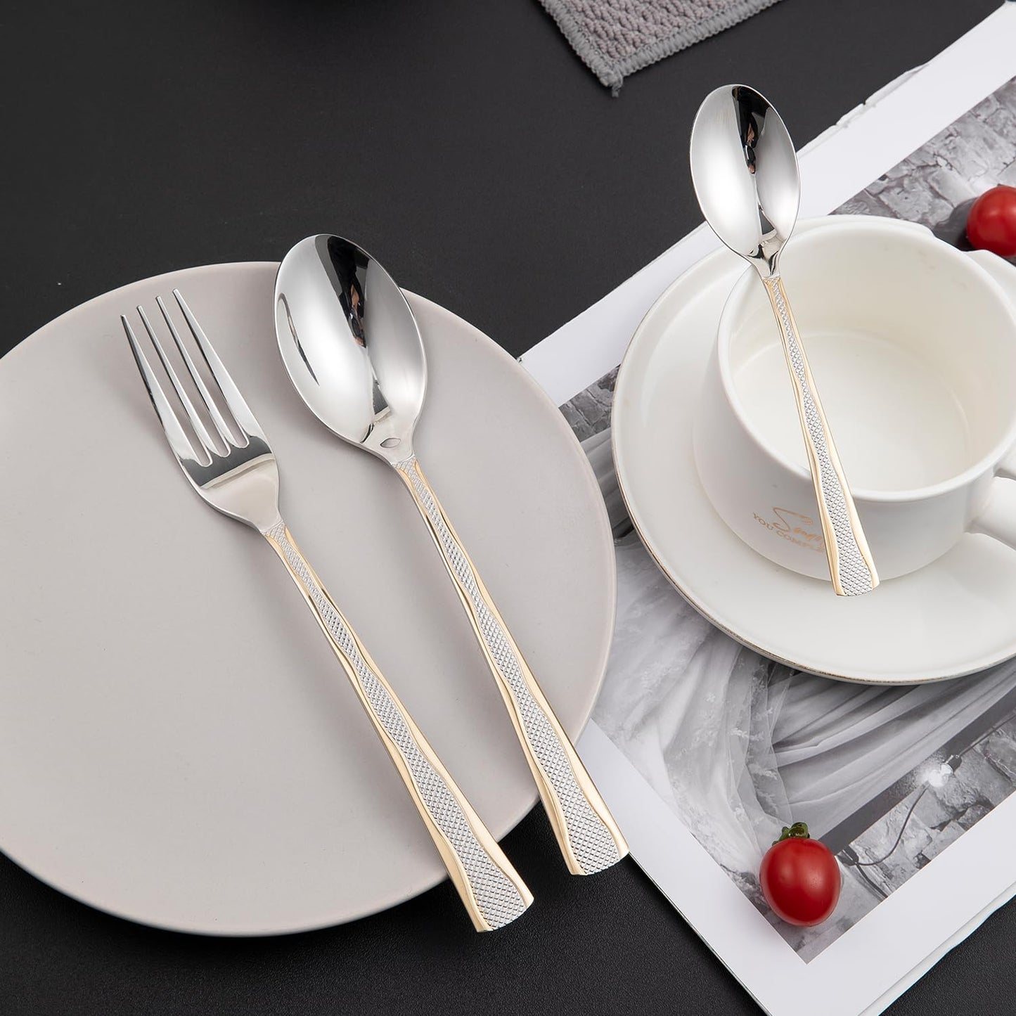 Cutlery Set of 18 / 24 Pcs Stainless Steel Flatware Set, Mirror Finish - Silverware