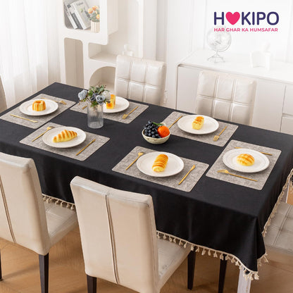 Modern Weaves Royal Luxe Faux Leather Mats for Dining Table - Fog Grey