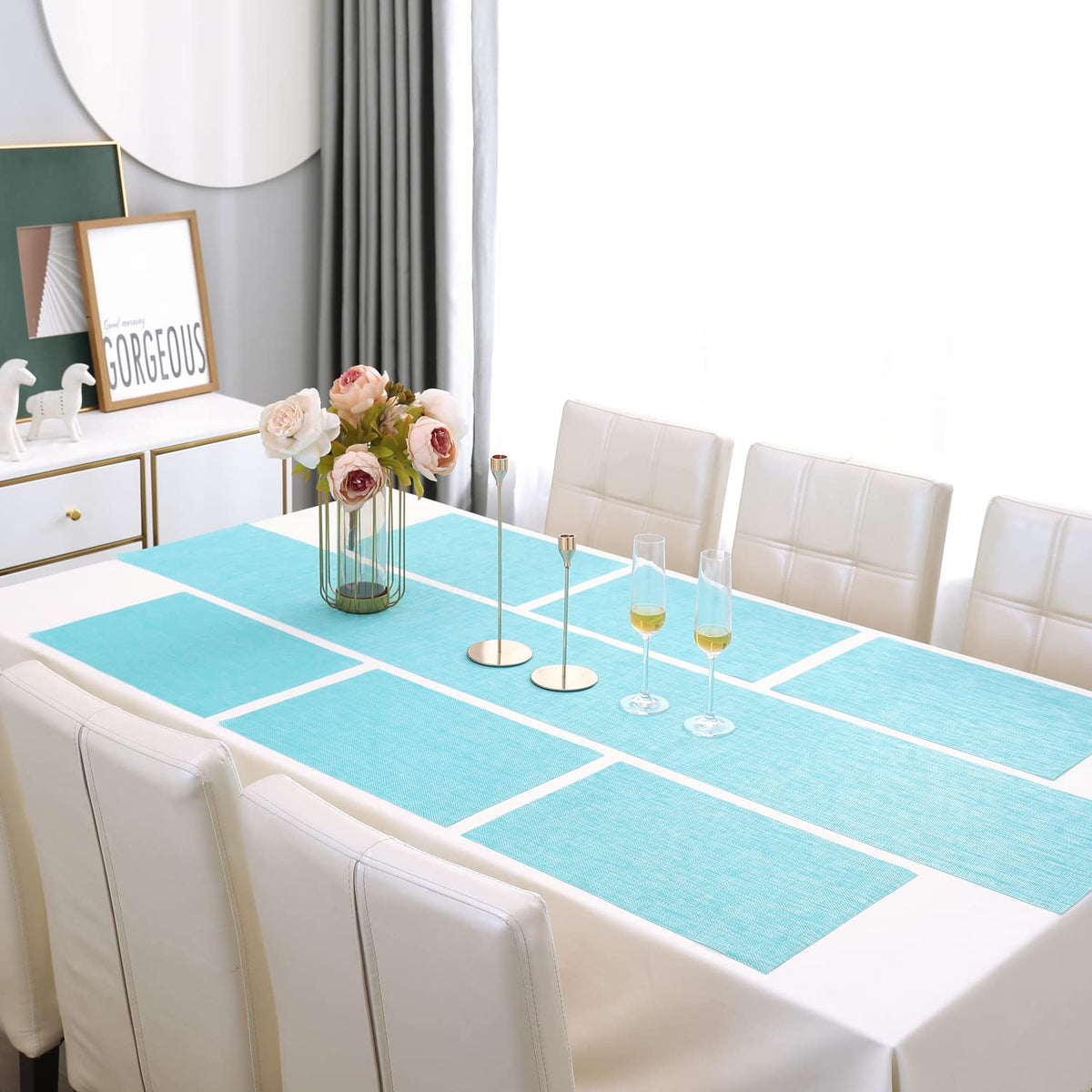 PVC Dining Table Mats,Turquoise