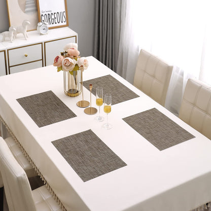 PVC Dining Table Mats, Ash Grey