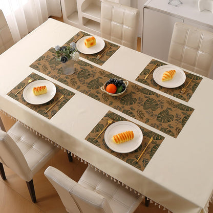 Botanical Tropic PVC Mats for Dining Table - Monstera Leaves