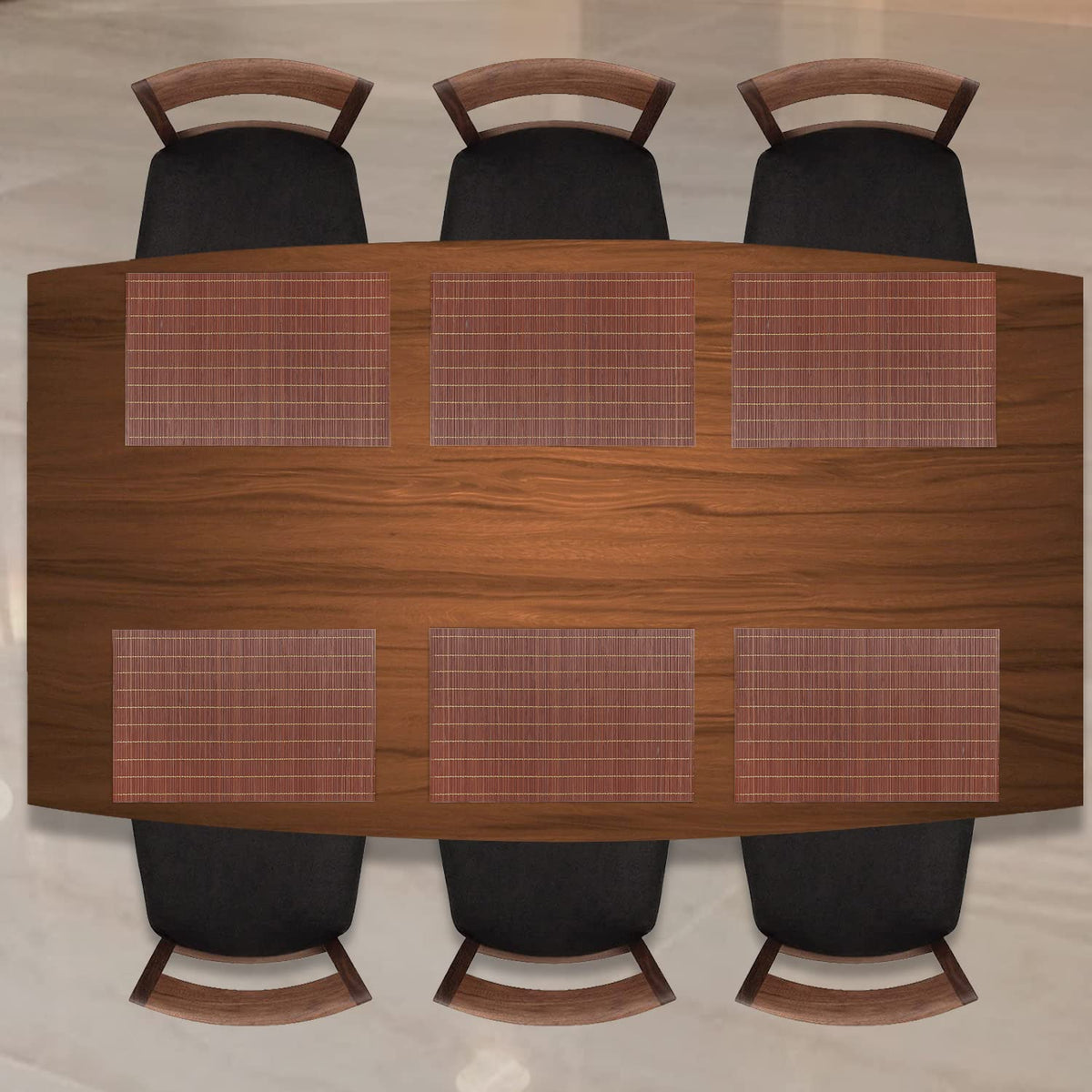 buy cinnamon brown colour bamboo duning table mat set of 6