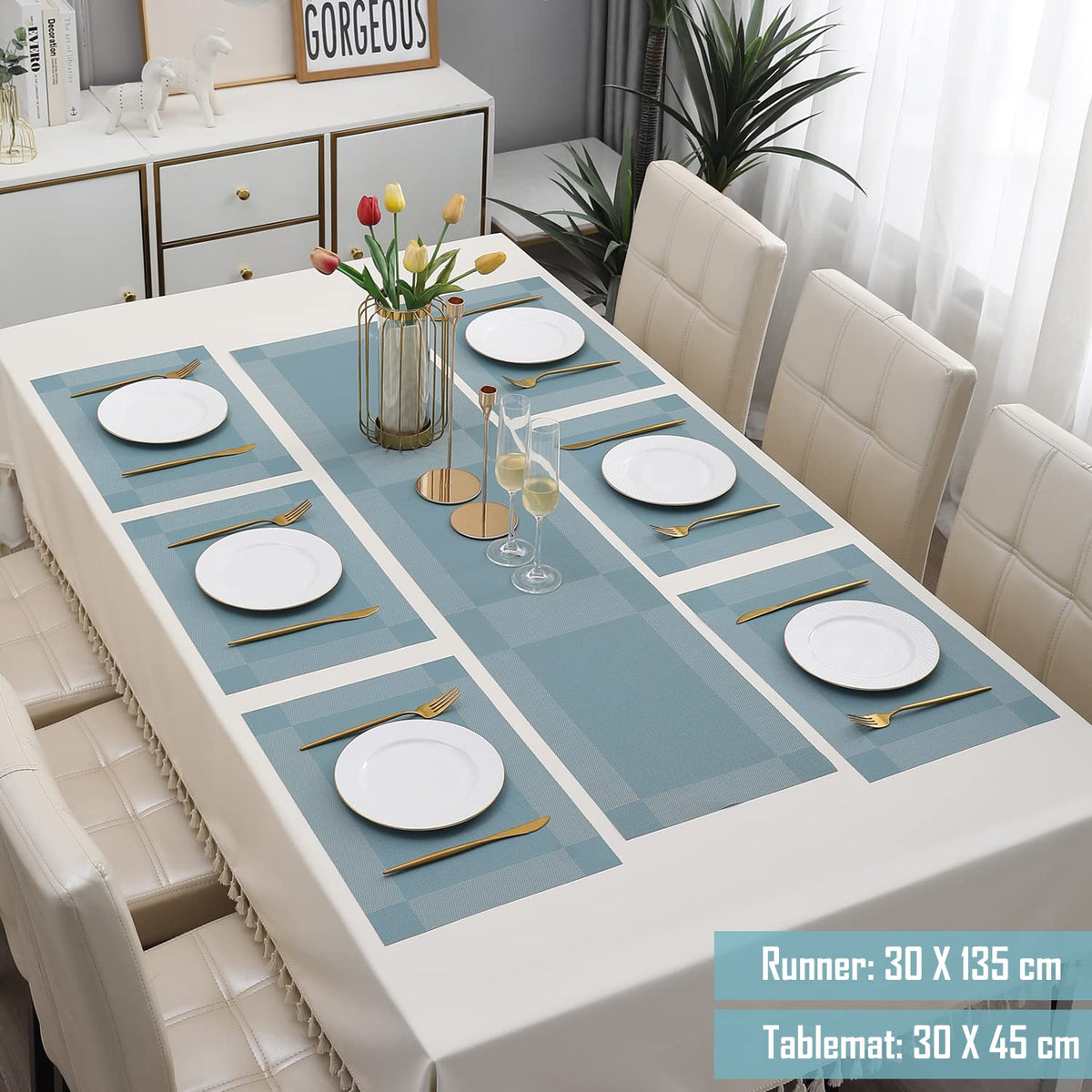 PVC Dining Table Mats, Blue