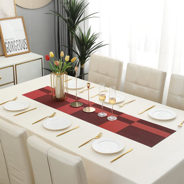 Buy Ruby Red Colour PVC Table Runner Online - HOKIPO | Har Ghar ka Humsafar