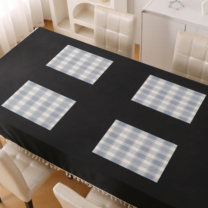 Classic Checks PVC Washable Mats for Dining Table - Pacific Blue